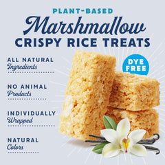 GoodMallow vegan marshmallow treats highlight plant-based indulgence in a snack.