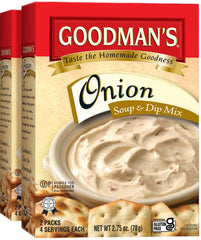 Goodman's Onion Soup Dip Mix boxed set on a shelf for quick weeknight flavor