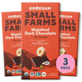 Goodsam hazelnut dark chocolate bar pack3 foil wrap, premium indulgence to share