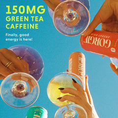 GORGIE green tea caffeine citrus splash suggests clean, steady alertness.
