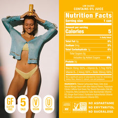 GORGIE Mango Tango can close-up highlighting zero sugar.