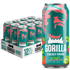 Gorilla Energy Kiwi Strawberry can with vibrant flavor and natural caffeine boost.