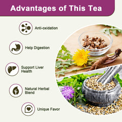 GORNVB dandelion and milk thistle tea steeping in hot water.