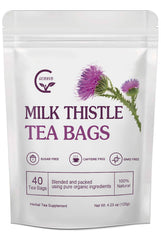 GORNVB Organic Milk Thistle Tea Bags pack shot may support liver function with a delicate flavor