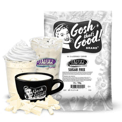 Gosh That's Good Sugar-Free White Velvet container front showing bulk flavor option