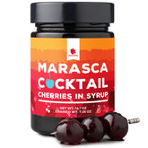 Gourmanity cocktail cherries jar: vibrant garnish for cocktails and desserts.
