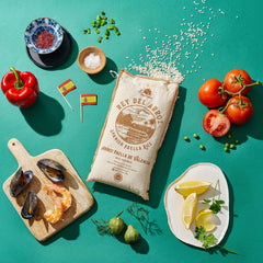 Gourmanity Spanish Paella Rice grains close-up, ideal for creamy paella.