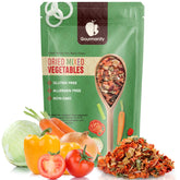 Gourmanity 10oz vegetable soup blend bag with colorful dehydrated vegetables for pantry storage