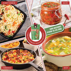 Gourmanity vegetable soup blend stew base photo emphasizing versatile base for soups and sauces.