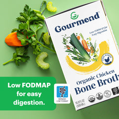 Gourmend broth ingredients highlight green tops of leeks and scallions for aroma