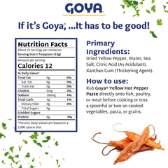 Goya Ají Mirasol paste warm color enhances stews with balanced mild to medium heat.