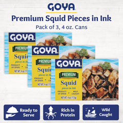 Goya Calamares Tinta squid slices in ink ideal for sautés.