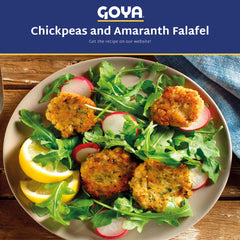 Goya Chick Peas easy-open lid for quick, convenient prep.