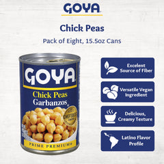 Goya Chick Peas gluten-free label supporting versatile meals.
