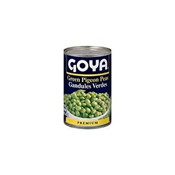 Goya Green Pigeon Peas can front view, ideal for quick, flavorful weeknight meals.