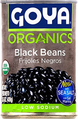 Goya Organic Black Beans easy-open lid shown for quick meal prep