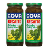 Goya Recaito cilantro base jar open, ready-to-use flavor for rice and beans