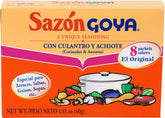 Goya Sazón coriander-annatto box adds authentic color and flavor to dishes.
