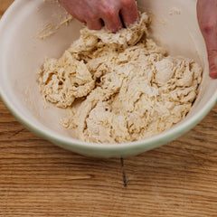 Gozney Just-Add-Water New York Dough Mix dough ball ready for 12-inch pizzas.