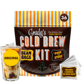 Gradys Cold Brew New Orleans packaging showcases premium blend ready for home brewing.