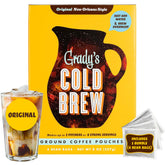 Grady's Cold Brew chicory pouch pack for convenient at-home brewing.