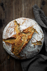 Kamut flour in a mixing bowl prepared for cookies or pastries