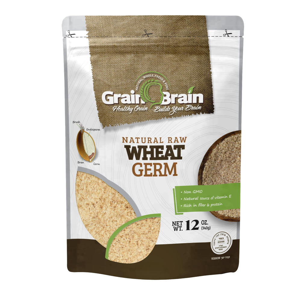 Grain Brain Wheat Germ in a resealable pouch ready for daily smoothie use.