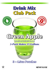 GramZero Green Apple drink mix being stirred into a glass with organic stevia aroma.