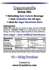 GramZero Lemonade sugar-free drink mix in a glass demonstrates keto-friendly hydration.
