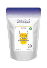 GramZero Peach Zero Calorie Drink Mix pouch on kitchen counter offers a keto-friendly hydration option.
