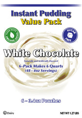Finished GramZero white chocolate sugar-free pudding cup ready to enjoy as a low-calorie dessert.