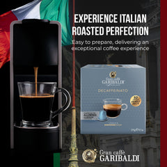 Gran Caffè Garibaldi pods showing Nespresso Original compatibility label.