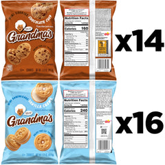 Grandma's Mini Cookies chocolate chip closeup reveals generous chips.