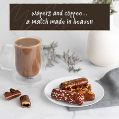 Granny Bella's hand-dipped wafers showcase artisanal craftsmanship with a silky chocolate finish.