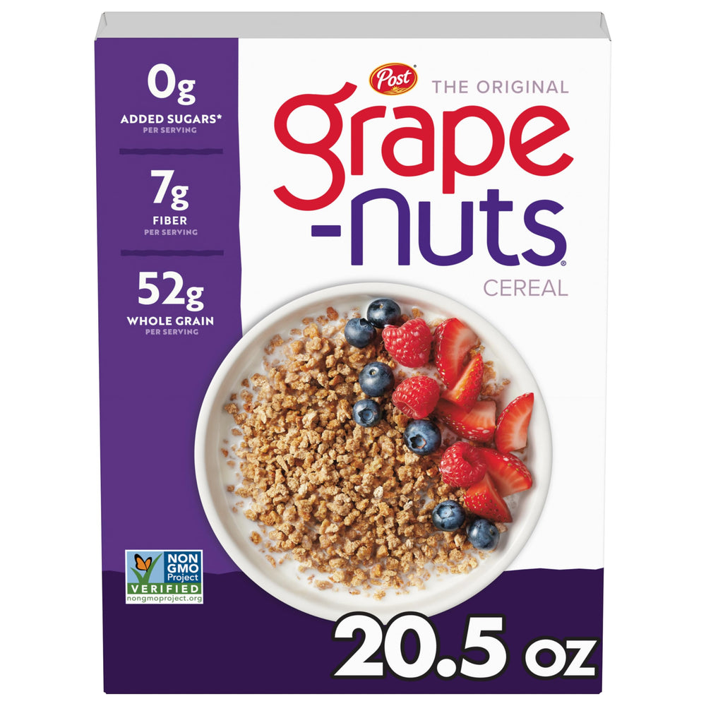 Grape-Nuts Original bowl-crunch-closeup showing crisp nuggets for a hearty breakfast.