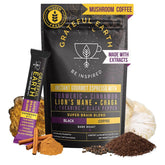 Grateful Earth Mushroom Coffee dark roast aroma supports clear mornings and rich flavor.