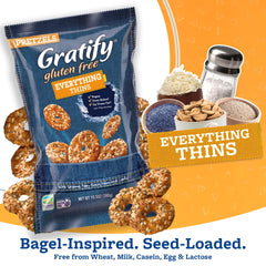 Gratify oven baked gluten free snacks offer a crunchy, cracker-like alternative.