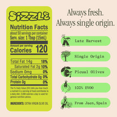 Graza Sizzle close-up of mid-season olives signaling mellow flavor
