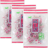 Umeshiba snack pack with three crunchy umeboshi plums, ideal for on-the-go flavor.