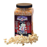 Great Northern 7lb jug of yellow kernels ready for bulk popping in home theater setups