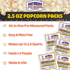 Great Northern Popcorn pre-measured packs pour cleanly into the kettle.