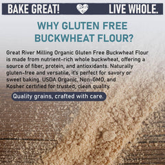 Great River Milling organic buckwheat flour in a bowl with batter for crepes.