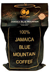 Green Coffee Traders Jamaica Blue Mountain 1lb bag with premium aroma for home brewing