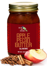 Green Jay Gourmet Apple Pecan Butter jar, all-natural fruit spread for everyday snacks.
