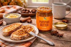 Green Jay Gourmet Pumpkin Butter on toast demonstrates versatile gourmet spread
