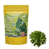 Green Life Org quava leaves packaging highlights resealable freshness.