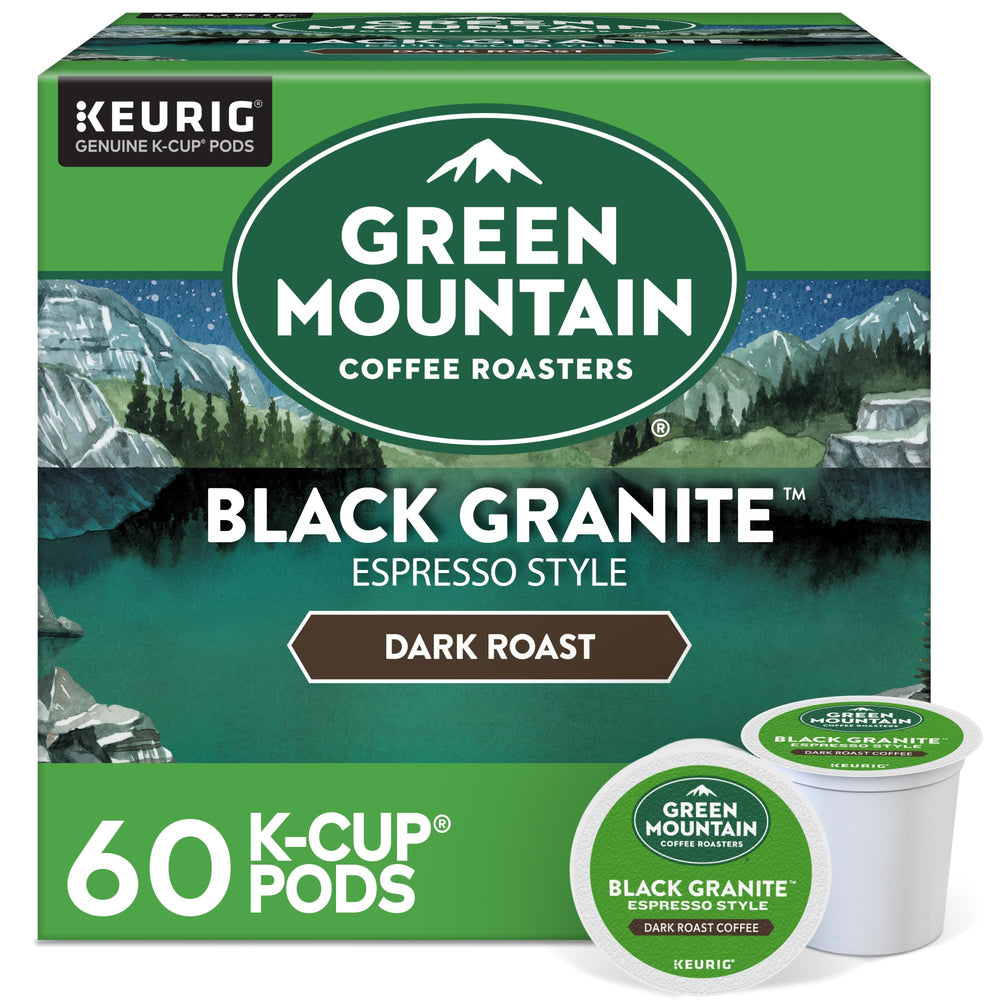 Green Mountain Black Granite espresso pods ready for quick, bold mornings.