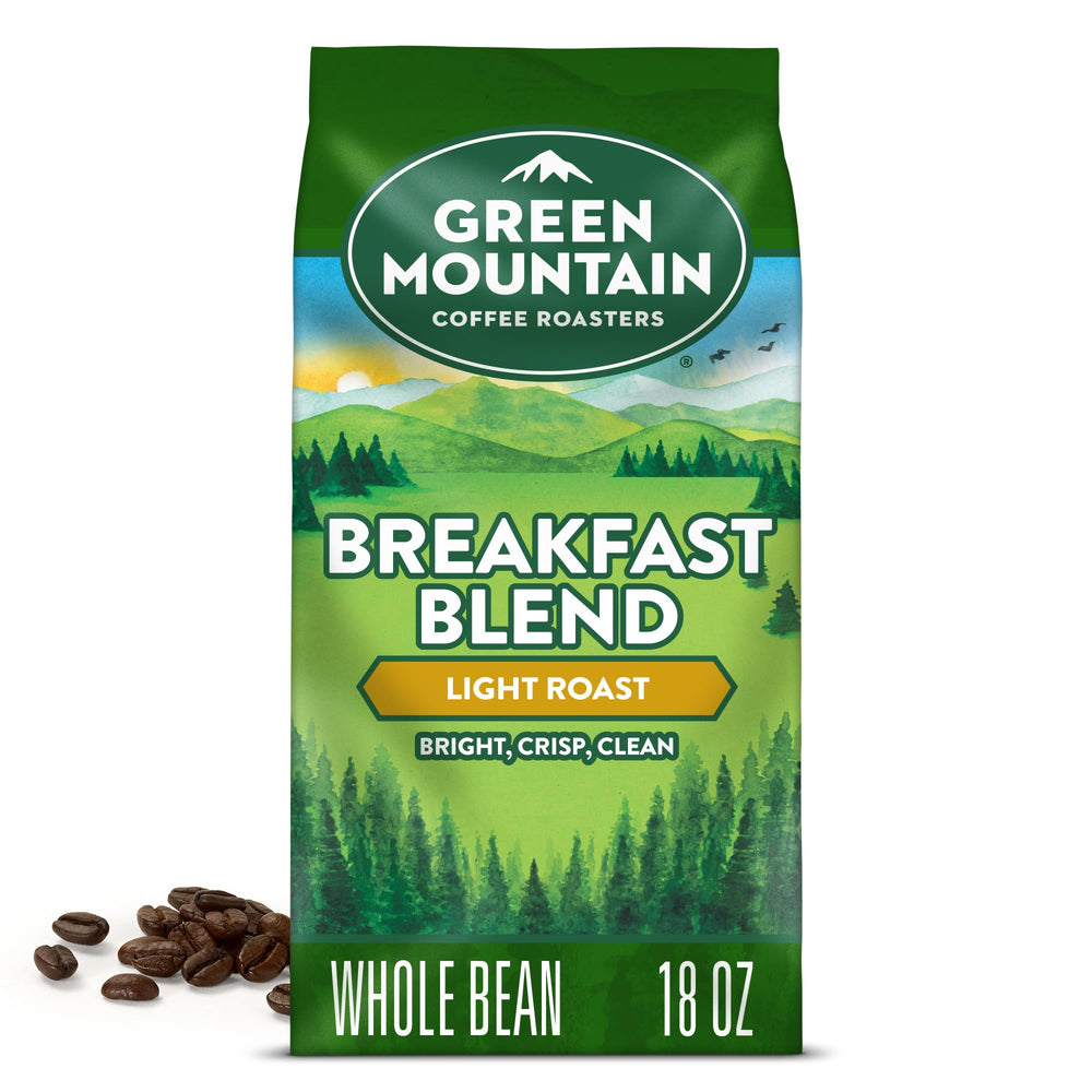 Green Mountain Breakfast Blend bag ready for a bold morning ritual.