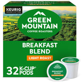 Green Mountain Breakfast Blend Keurig pod with bright aroma for a quick morning brew