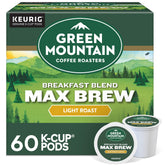 Green Mountain Breakfast Blend Max Brew cup—bright, balanced flavor for larger brews.